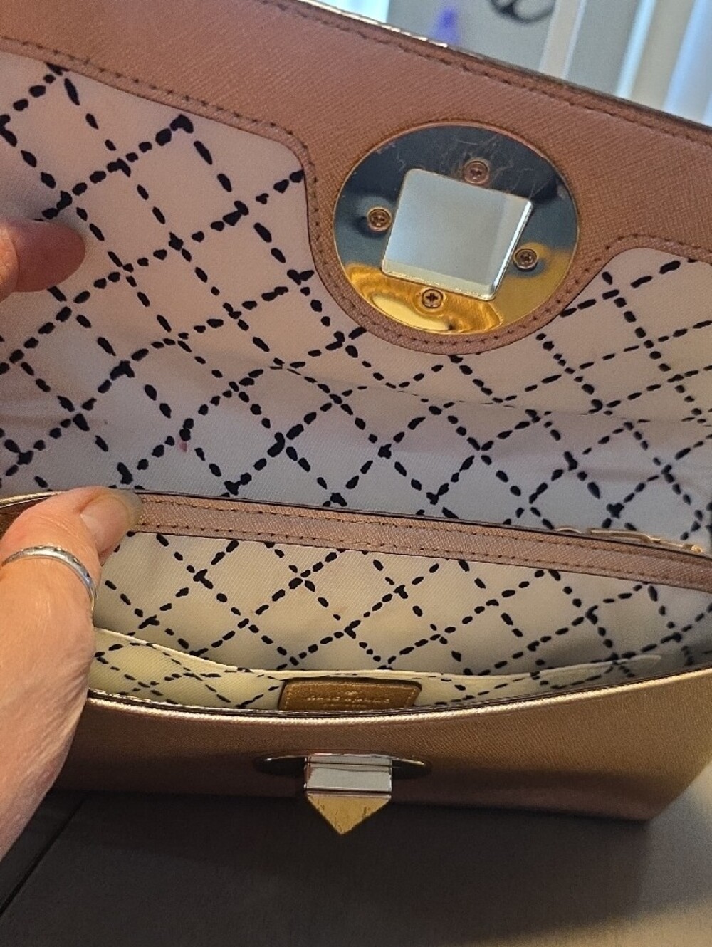 kate spade Rose Gold Chain Crossbody/Clutch - Picture 5 of 7